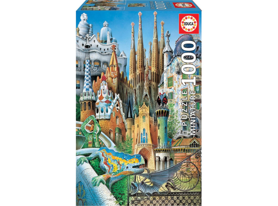 EDUCA Miniaturní puzzle Koláž z díla A.Gaudí 1000 dílků