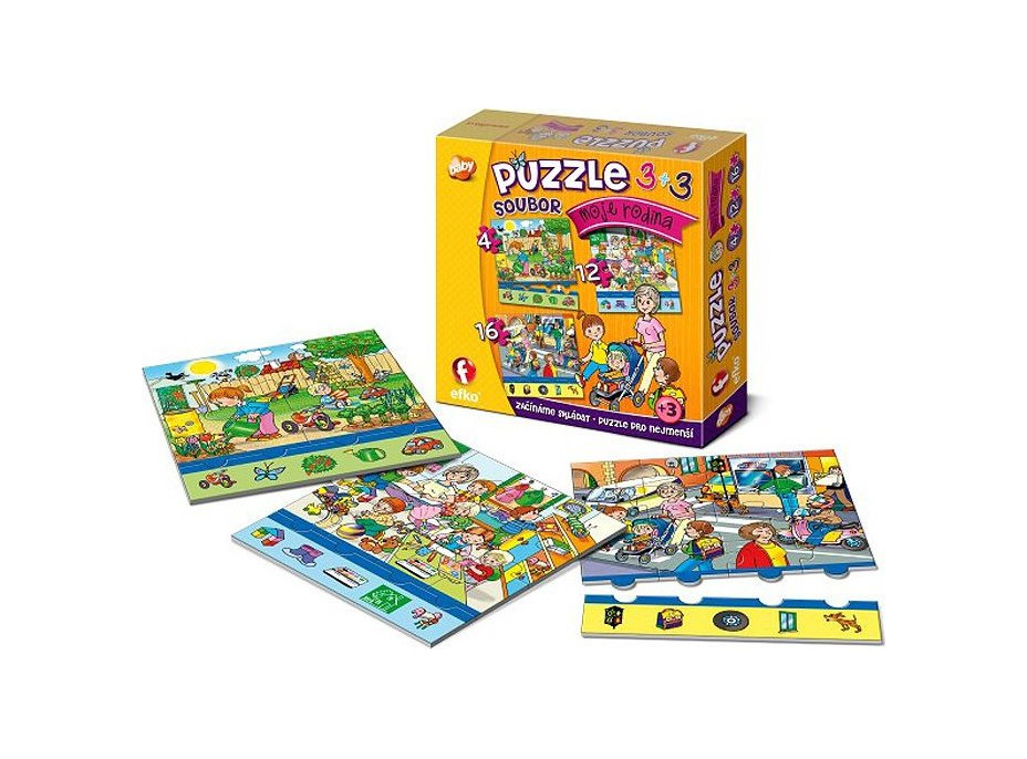 EFKO Puzzle Moje rodina 3v1 (4,12,16 dílků)