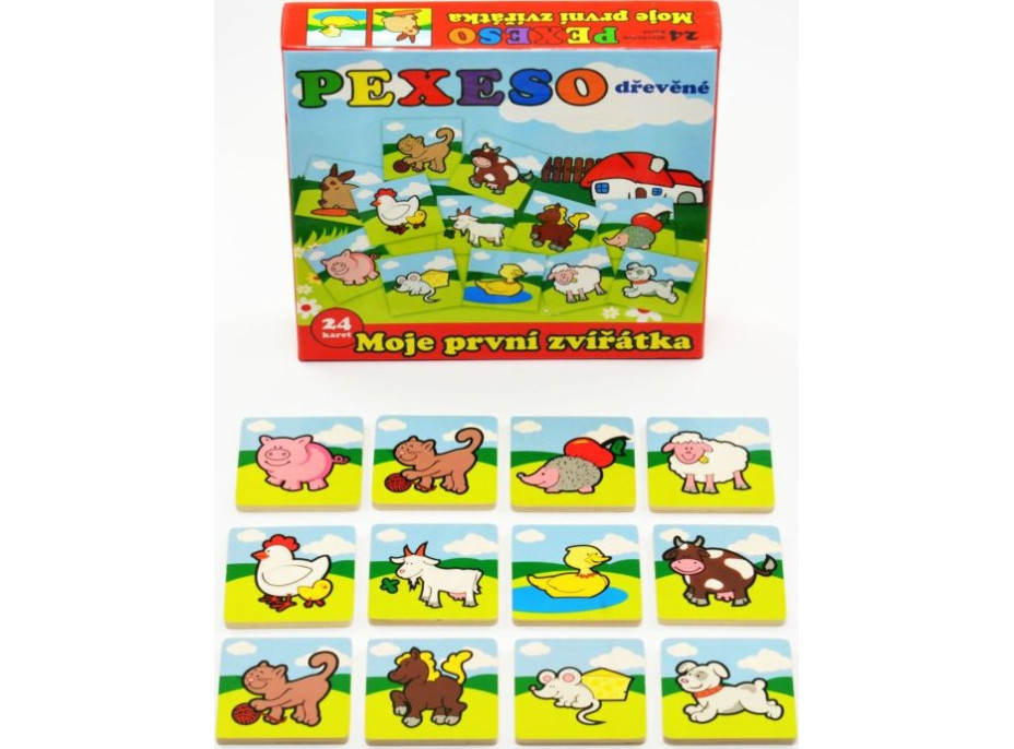 TEDDIES Dřevěné pexeso - Moje první zvířátka