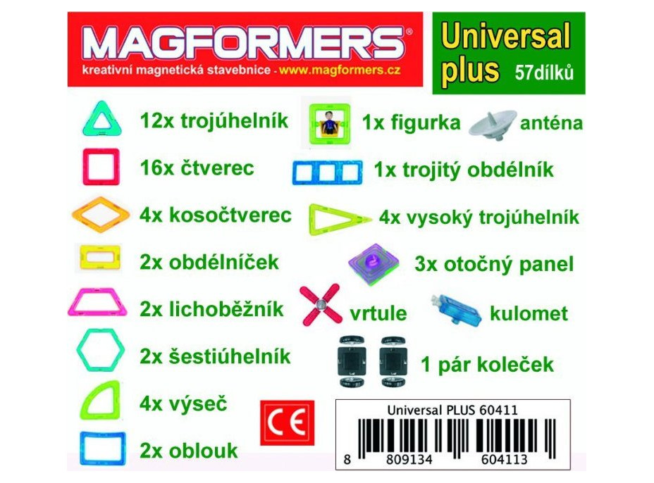 MAGFORMERS Universal Plus 57 dílků