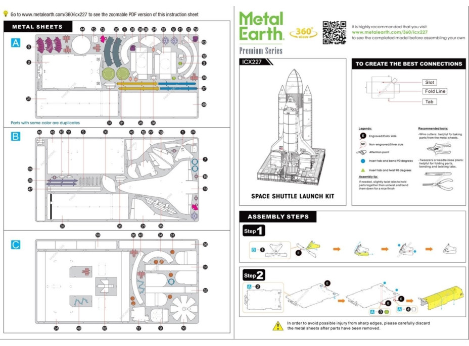 METAL EARTH 3D puzzle Space Shuttle Launch Kit (ICONX)