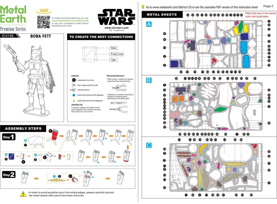 METAL EARTH 3D puzzle Star Wars: Boba Fett (ICONX)