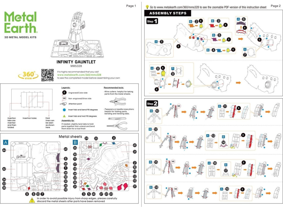 METAL EARTH 3D puzzle Avengers: Rukavice nekonečna