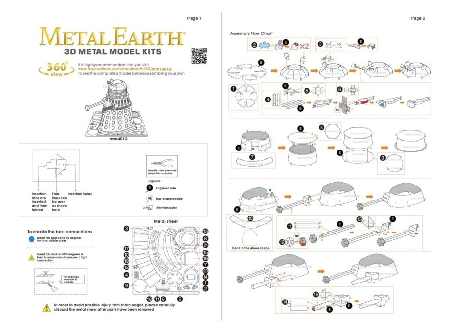 METAL EARTH 3D puzzle Doctor Who: Dalek (zlatý)
