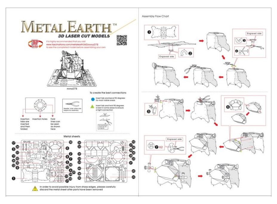 METAL EARTH 3D puzzle Lunární modul Apollo