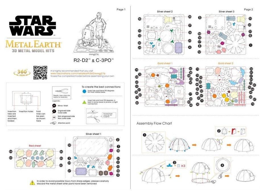 METAL EARTH 3D puzzle Star Wars: R2D2 a C-3PO (deluxe set)