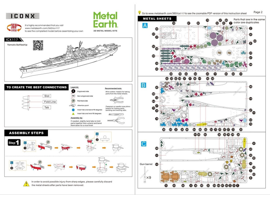 METAL EARTH 3D puzzle Válečná loď Yamato (ICONX)