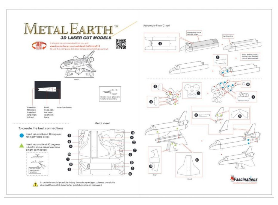 METAL EARTH 3D puzzle Raketoplán Atlantis