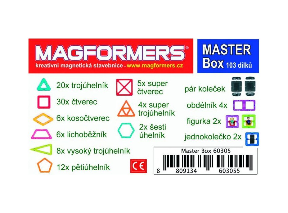 MAGFORMERS Master Box 103 dílků