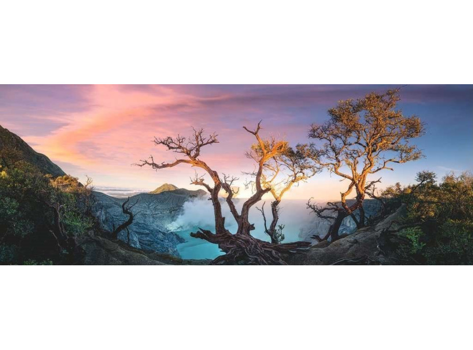 RAVENSBURGER Panoramatické puzzle Sirnaté jezero na hoře Ijen, Jáva 1000 dílků