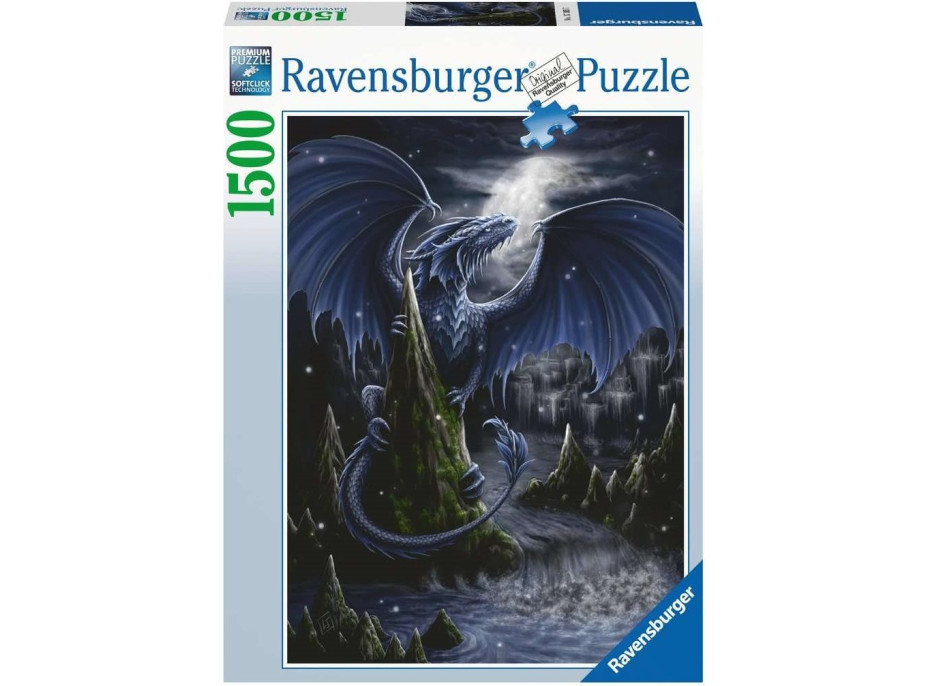 RAVENSBURGER Puzzle Černomodrý drak 1500 dílků