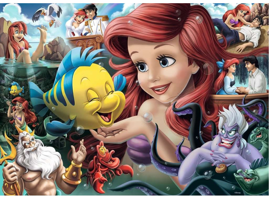 RAVENSBURGER Puzzle Disney hrdinky č.3: Malá mořská víla 1000 dílků