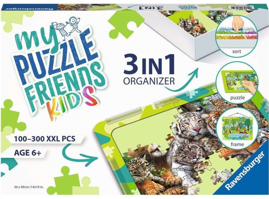 RAVENSBURGER Sada pro skládání puzzle My Puzzle Friends Kids 3v1 zelená