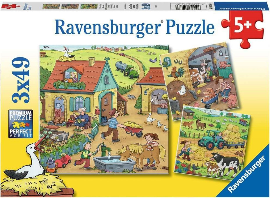 RAVENSBURGER Puzzle Na farmě 3x49 dílků