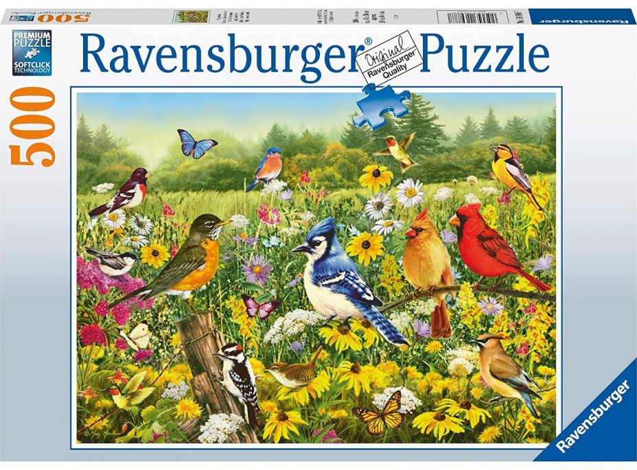 RAVENSBURGER Puzzle Ptáci na louce 500 dílků