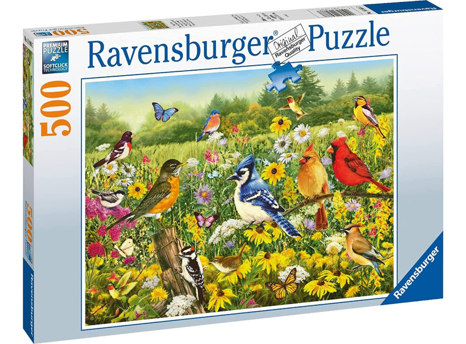 RAVENSBURGER Puzzle Ptáci na louce 500 dílků