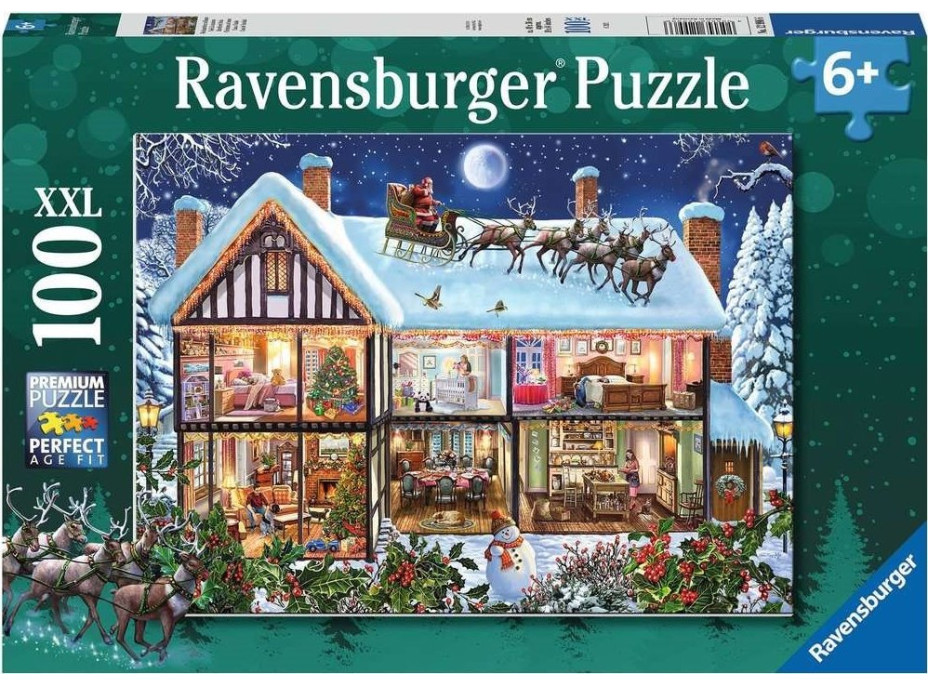 RAVENSBURGER Puzzle Vánoce doma XXL 100 dílků