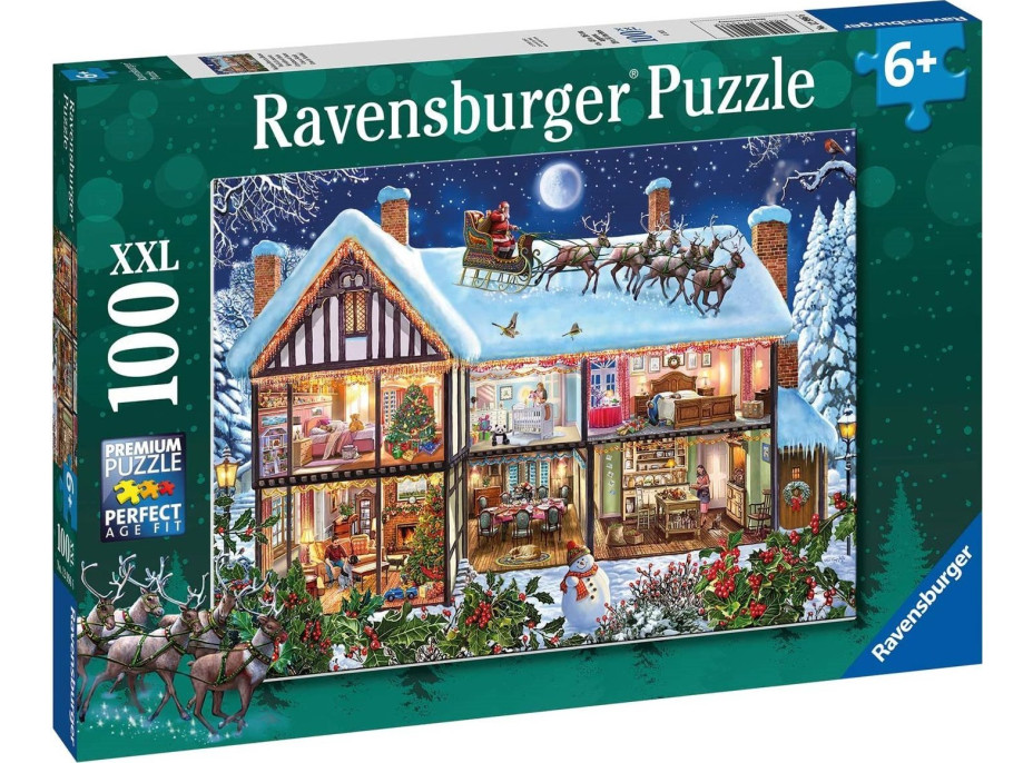 RAVENSBURGER Puzzle Vánoce doma XXL 100 dílků