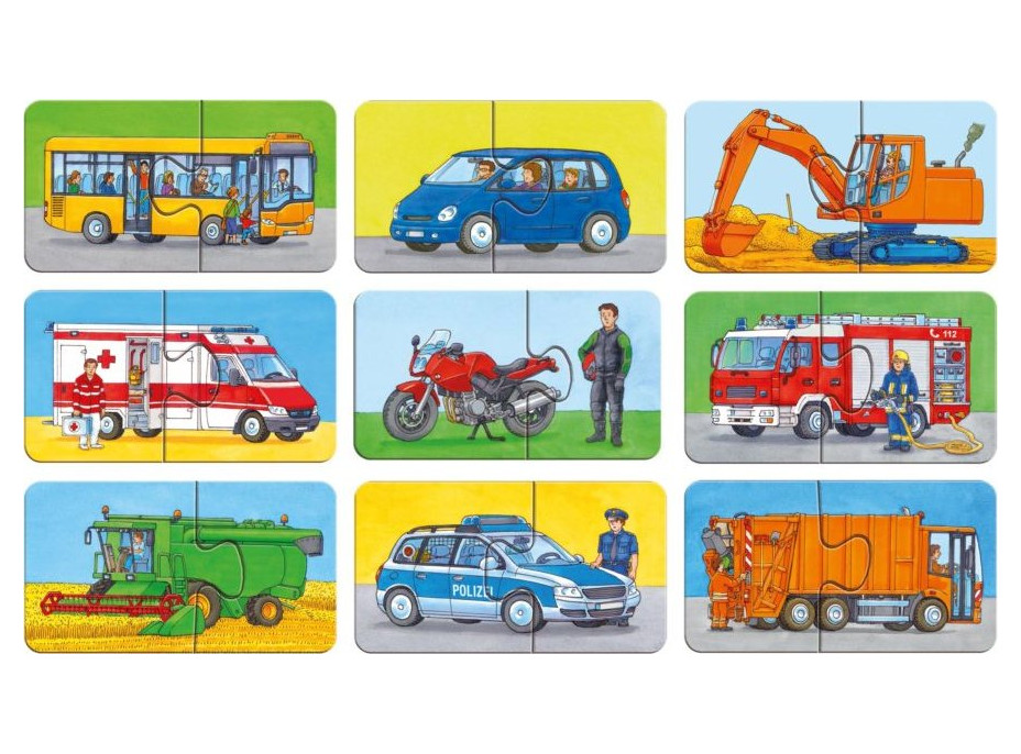 RAVENSBURGER Moje první puzzle Vozidla a stroje 9x2 dílky