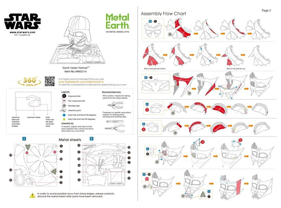 METAL EARTH 3D puzzle Star Wars: Přilba Darth Vadera