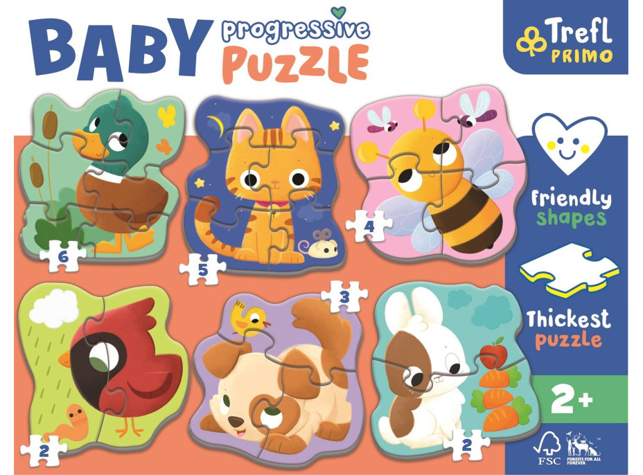 TREFL Baby puzzle Zvířátka 6v1 (2-6 dílků)