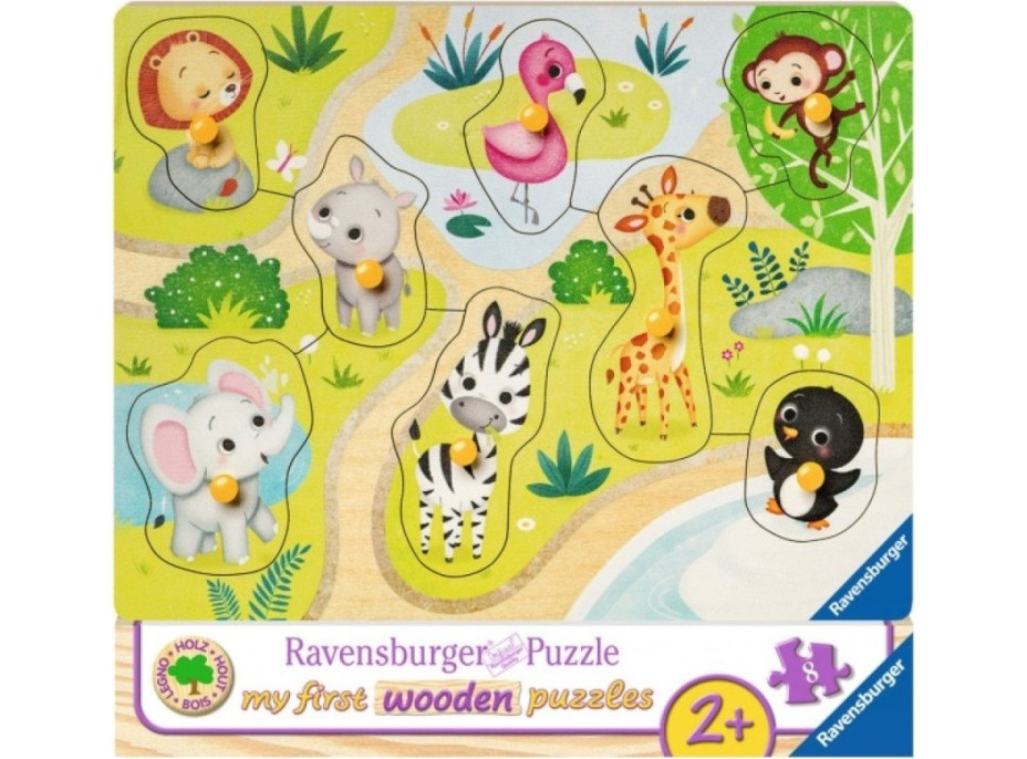 RAVENSBURGER Dřevěná vkládačka Zvířátka v ZOO