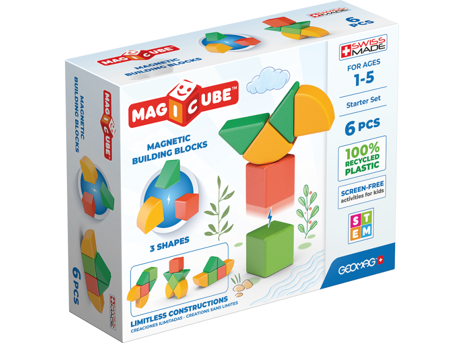 GEOMAG Magnetické kostky Magicube Shapes - Startovní sada 6 kostek