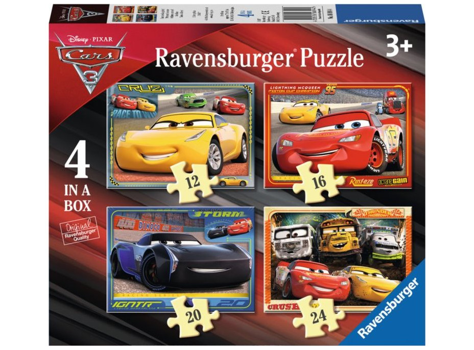 RAVENSBURGER Puzzle Auta 4v1 (12,16,20,24 dílků)