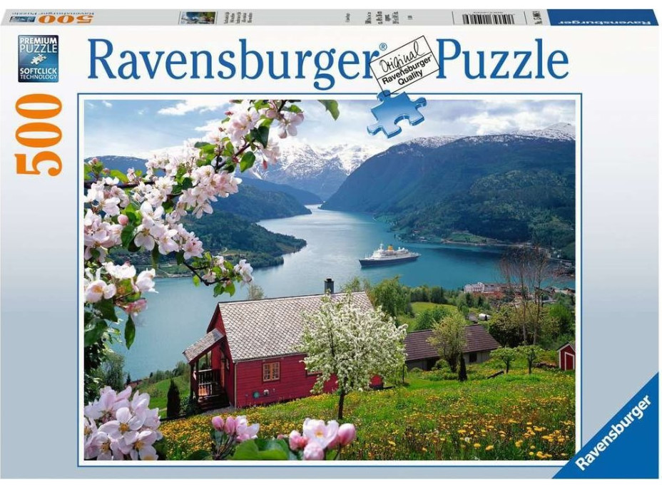 RAVENSBURGER Puzzle Jarní krajina 500 dílků