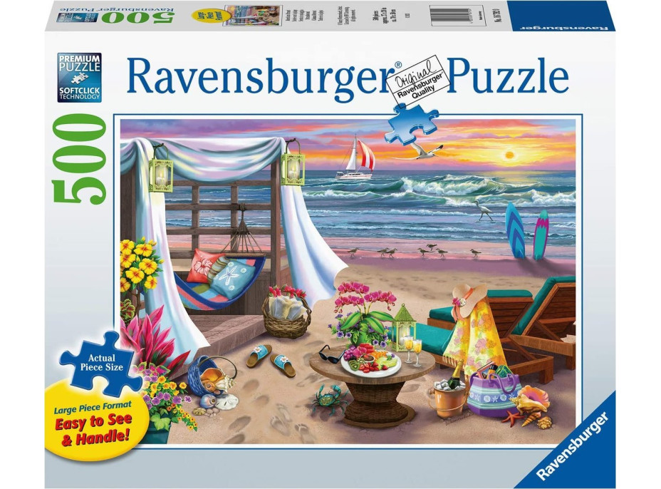 RAVENSBURGER Puzzle Na pláži Cabana XXL 500 dílků