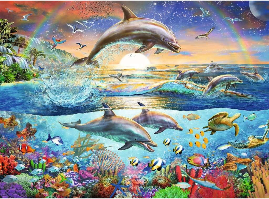 RAVENSBURGER Puzzle Ráj delfínů XXL 300 dílků