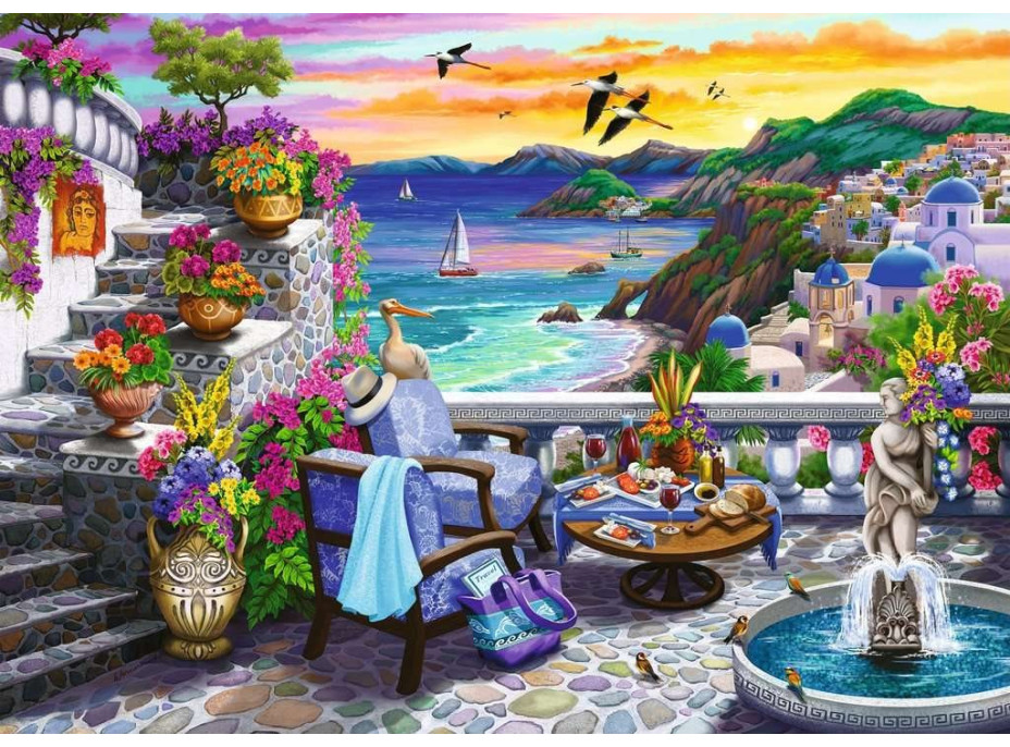 RAVENSBURGER Puzzle Západ slunce nad Santorini EXTRA 300 dílků