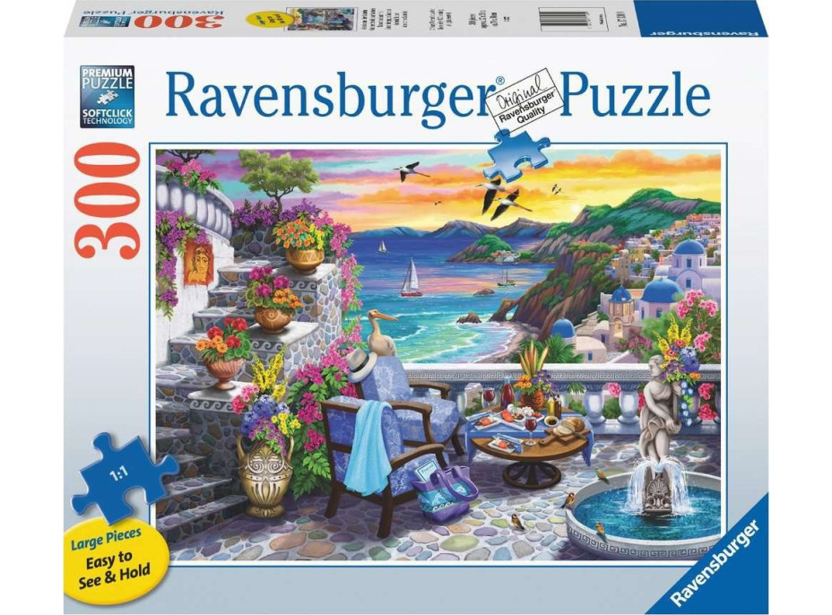 RAVENSBURGER Puzzle Západ slunce nad Santorini EXTRA 300 dílků