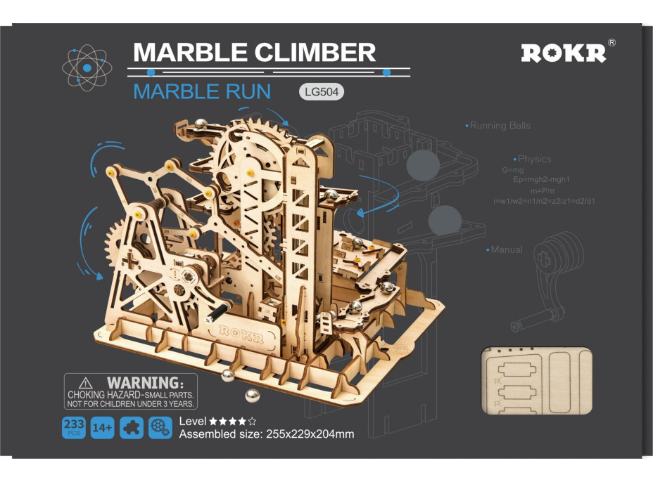 ROBOTIME Rokr 3D dřevěné puzzle Kuličková dráha: Climber 233 dílků