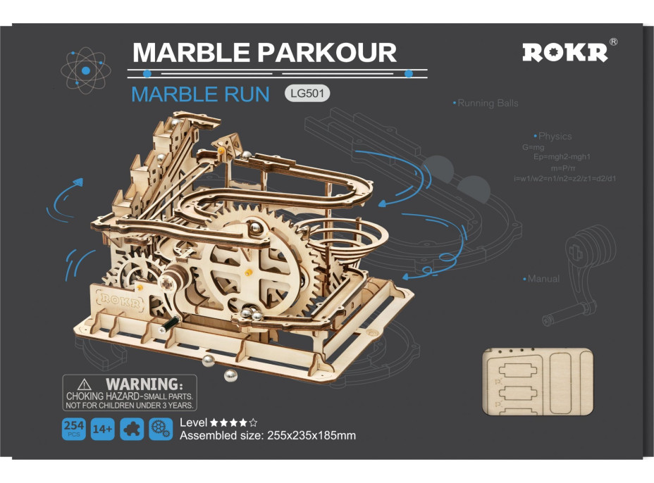 ROBOTIME Rokr 3D dřevěné puzzle Kuličková dráha: Parkour 254 dílků