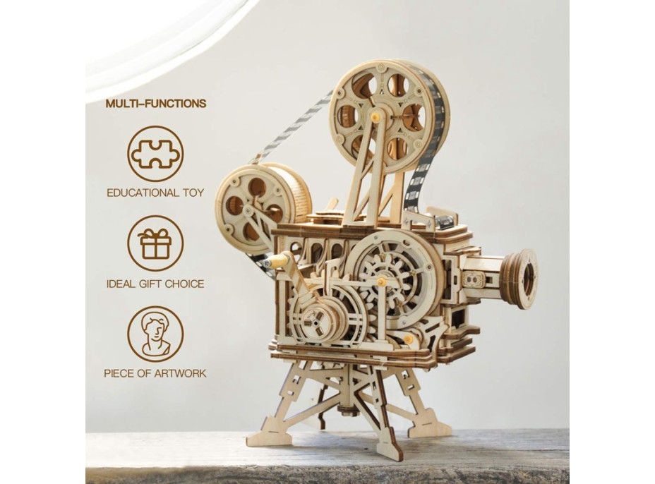 ROBOTIME Rokr 3D dřevěné puzzle Mechanický filmový projektor 183 dílků