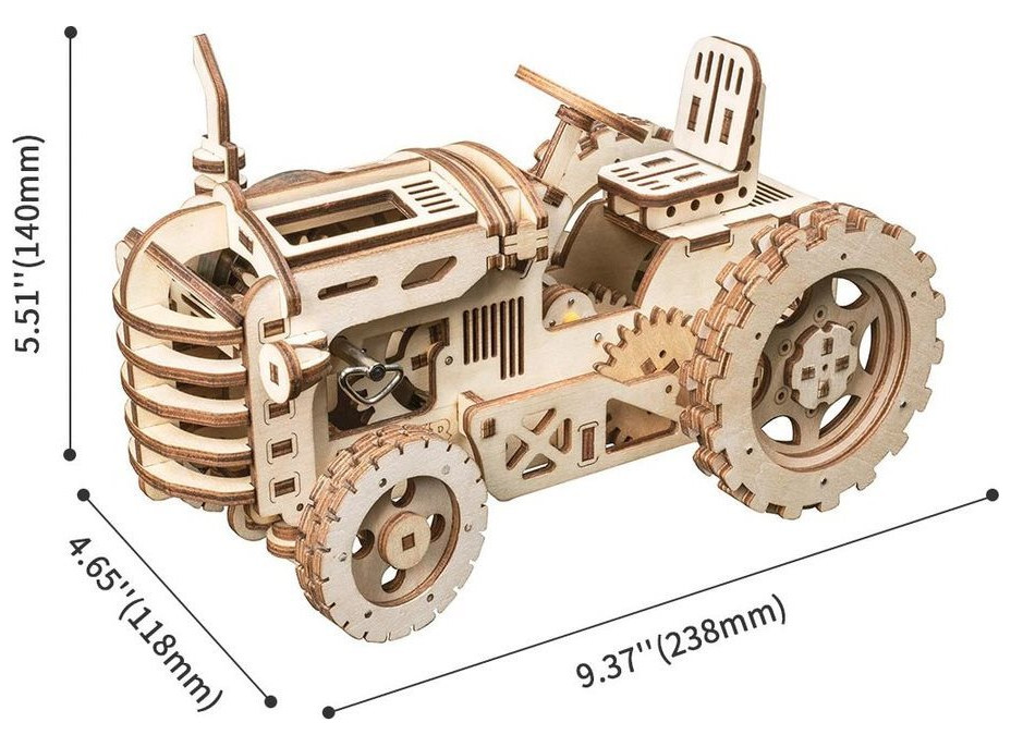 ROBOTIME Rokr 3D dřevěné puzzle Traktor 135 dílků