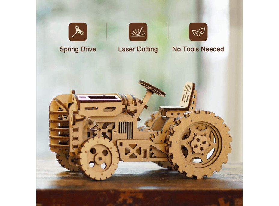 ROBOTIME Rokr 3D dřevěné puzzle Traktor 135 dílků