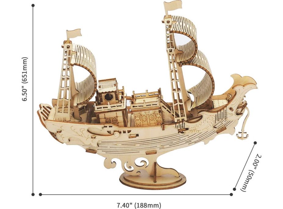 ROBOTIME Rolife 3D dřevěné puzzle Japonská diplomatická loď 91 dílků