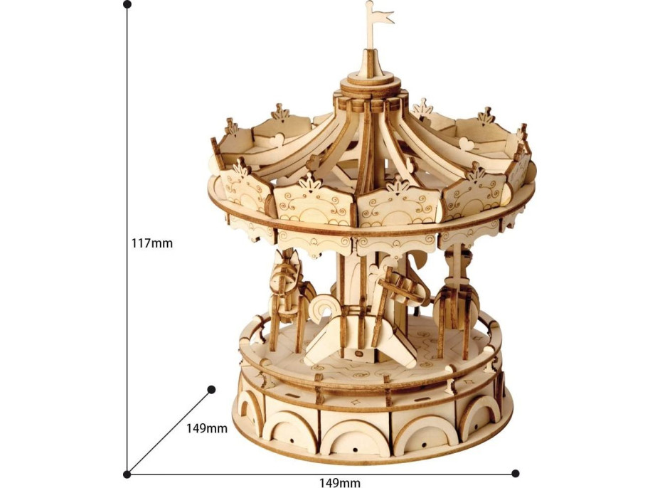 ROBOTIME Rolife 3D dřevěné puzzle Kolotoč 174 dílků