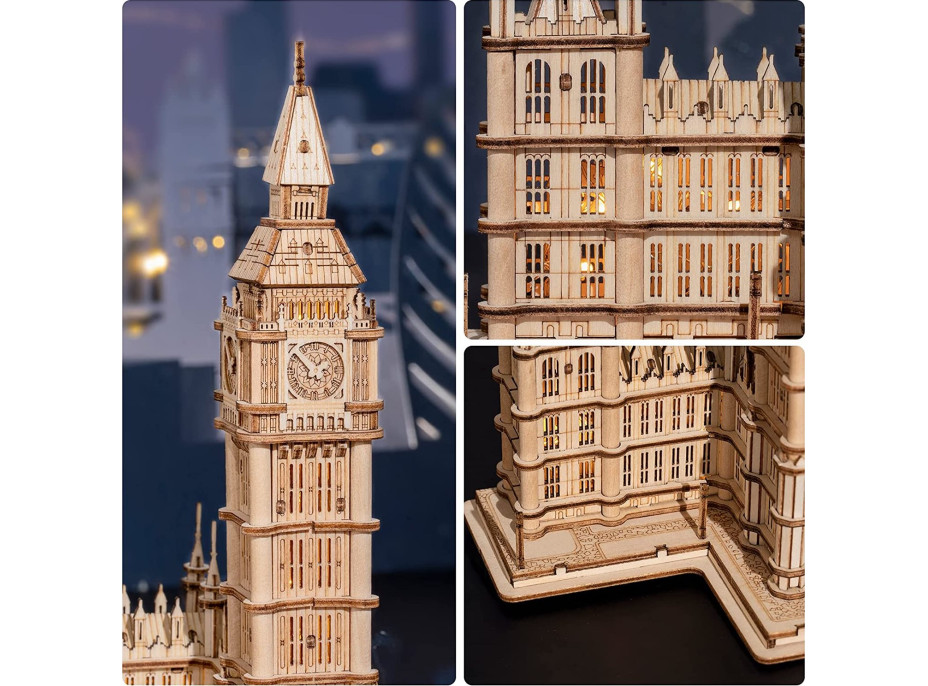 ROBOTIME Rolife Svítící 3D dřevěné puzzle Big Ben 220 dílků