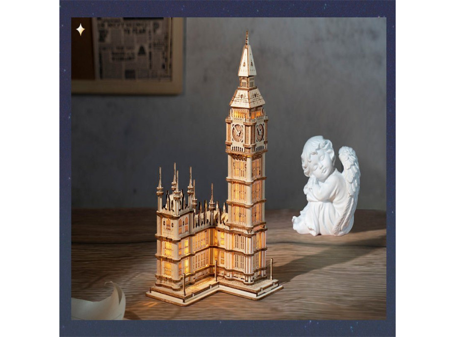 ROBOTIME Rolife Svítící 3D dřevěné puzzle Big Ben 220 dílků