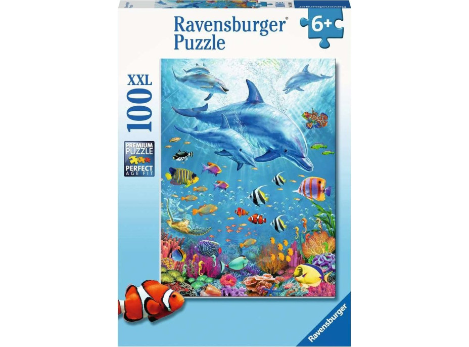 RAVENSBURGER Puzzle Mezi delfíny XXL 100 dílků