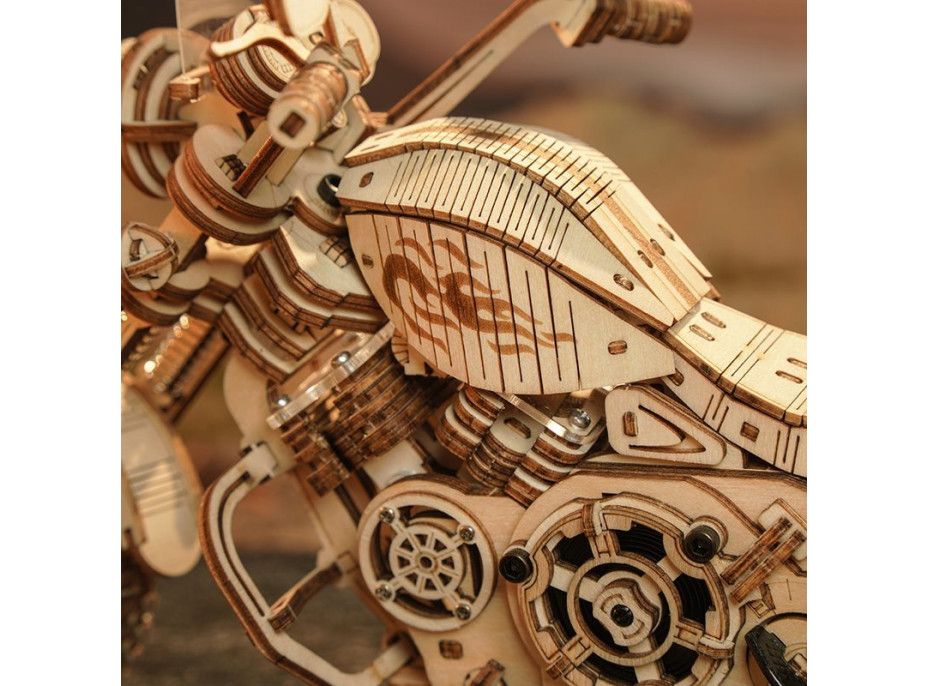 ROBOTIME Rokr 3D dřevěné puzzle Cruiser Motorcycle 420 dílků