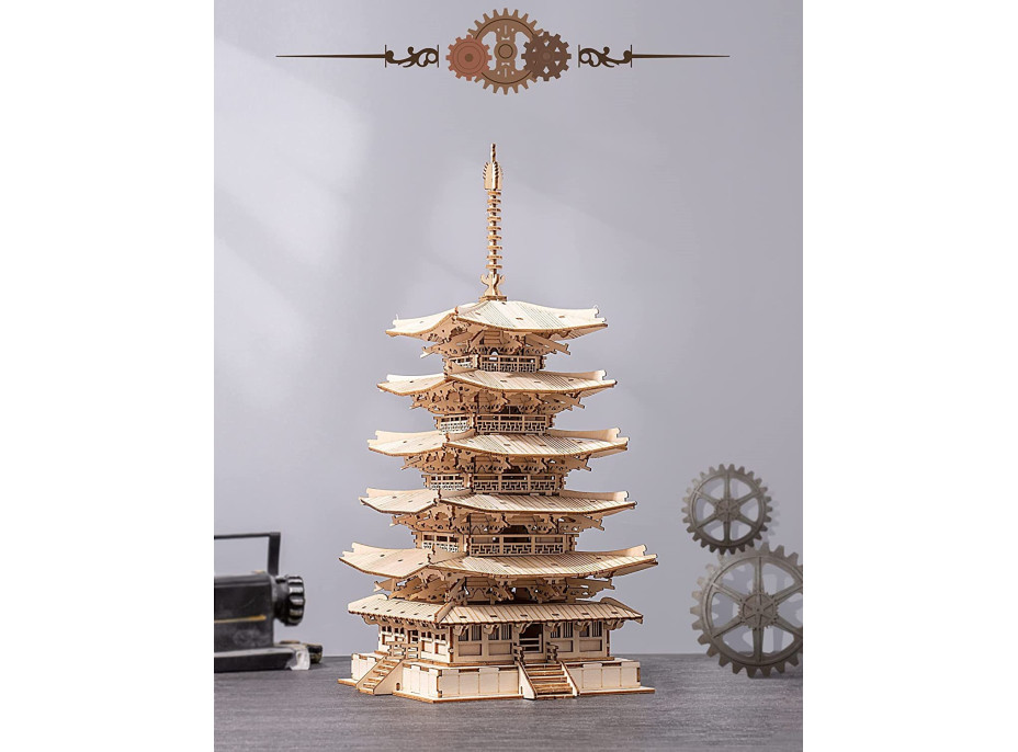 ROBOTIME Rolife 3D dřevěné puzzle Pětipatrová pagoda 275 dílků