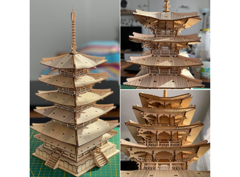 ROBOTIME Rolife 3D dřevěné puzzle Pětipatrová pagoda 275 dílků