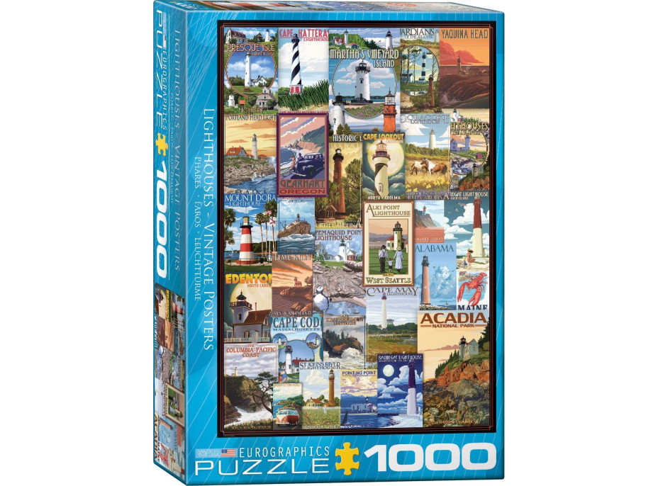 EUROGRAPHICS Puzzle Staré plakáty majáků 1000 dílků