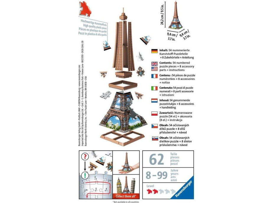 RAVENSBURGER 3D puzzle Mini Eiffelova věž 54 dílků