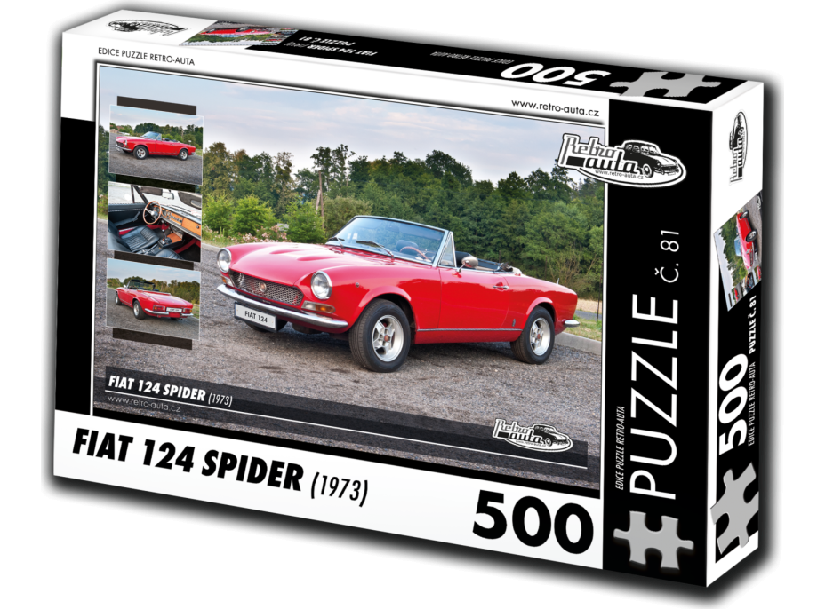 RETRO-AUTA Puzzle č. 81 Fiat 124 SPIDER (1973) 500 dílků