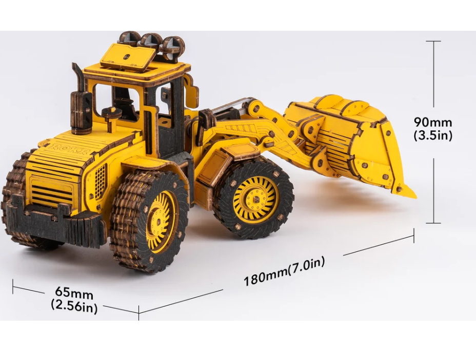 ROBOTIME Rokr 3D dřevěné puzzle Buldozer 211 dílků